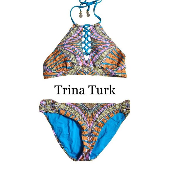 Trina Turk Other - Trina Turk Women's Moroccan Lace Up Halter Bikini Swim Set